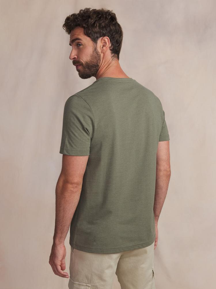 T-shirt manches courtes homme PIERETEE vert - coupe ajustée, coton mélangé 2/3