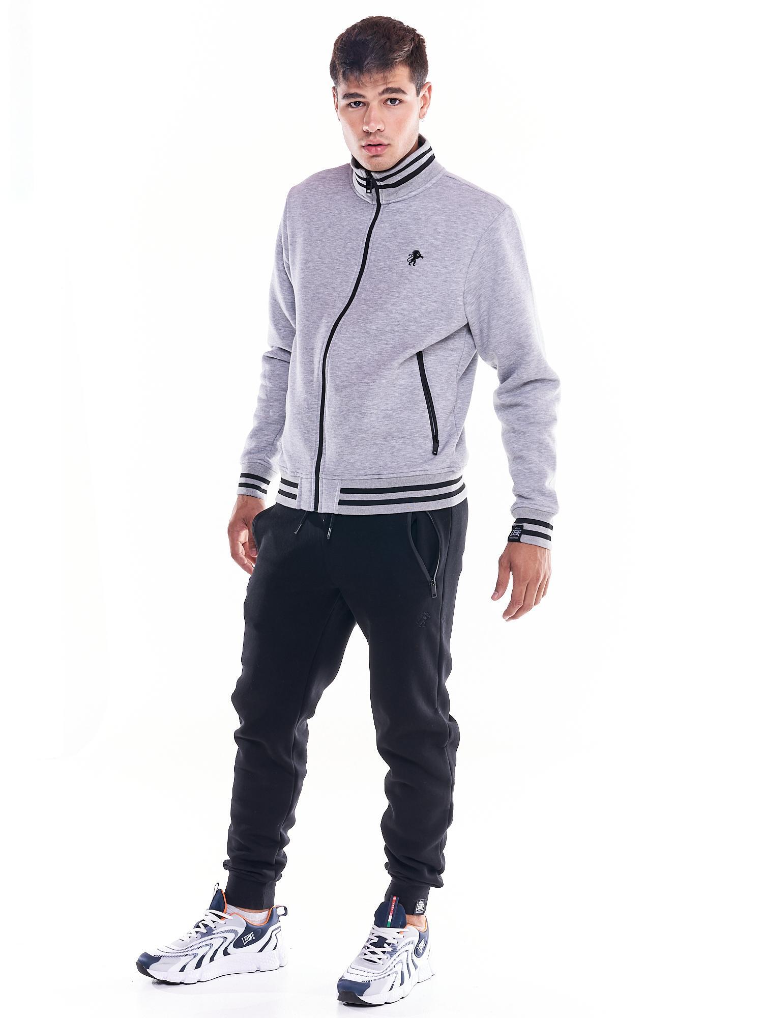 Felpa uomo full zip collo alto icona leone linea Soft Basic 3/6
