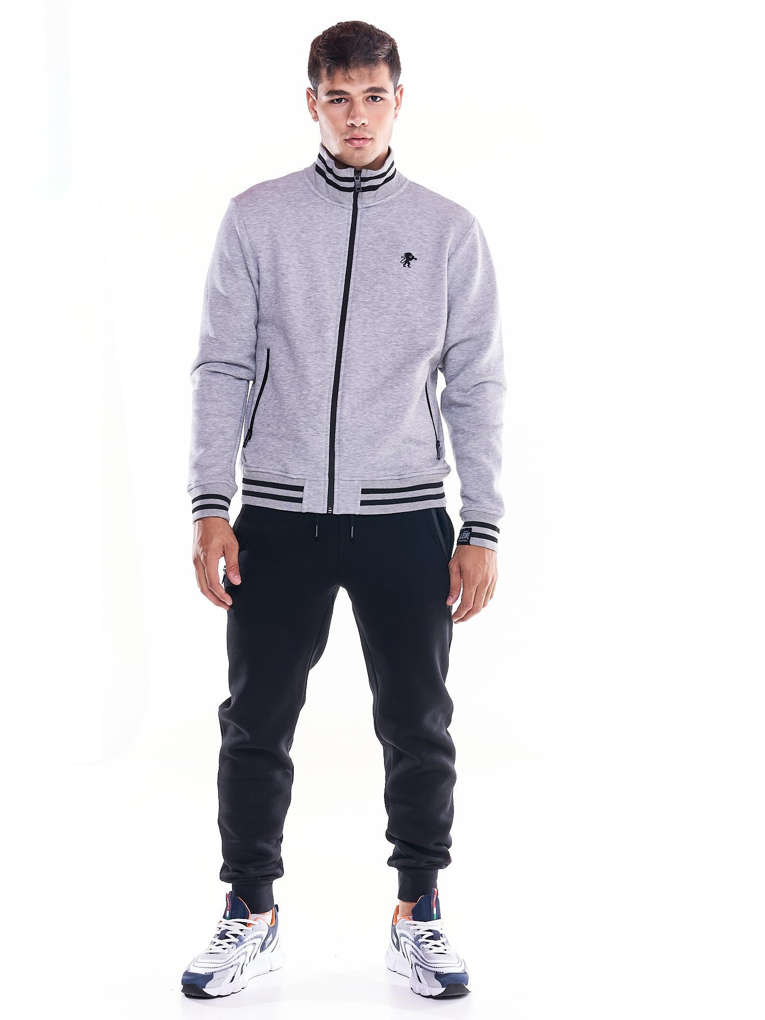 Felpa uomo full zip collo alto icona leone linea Soft Basic 2/6