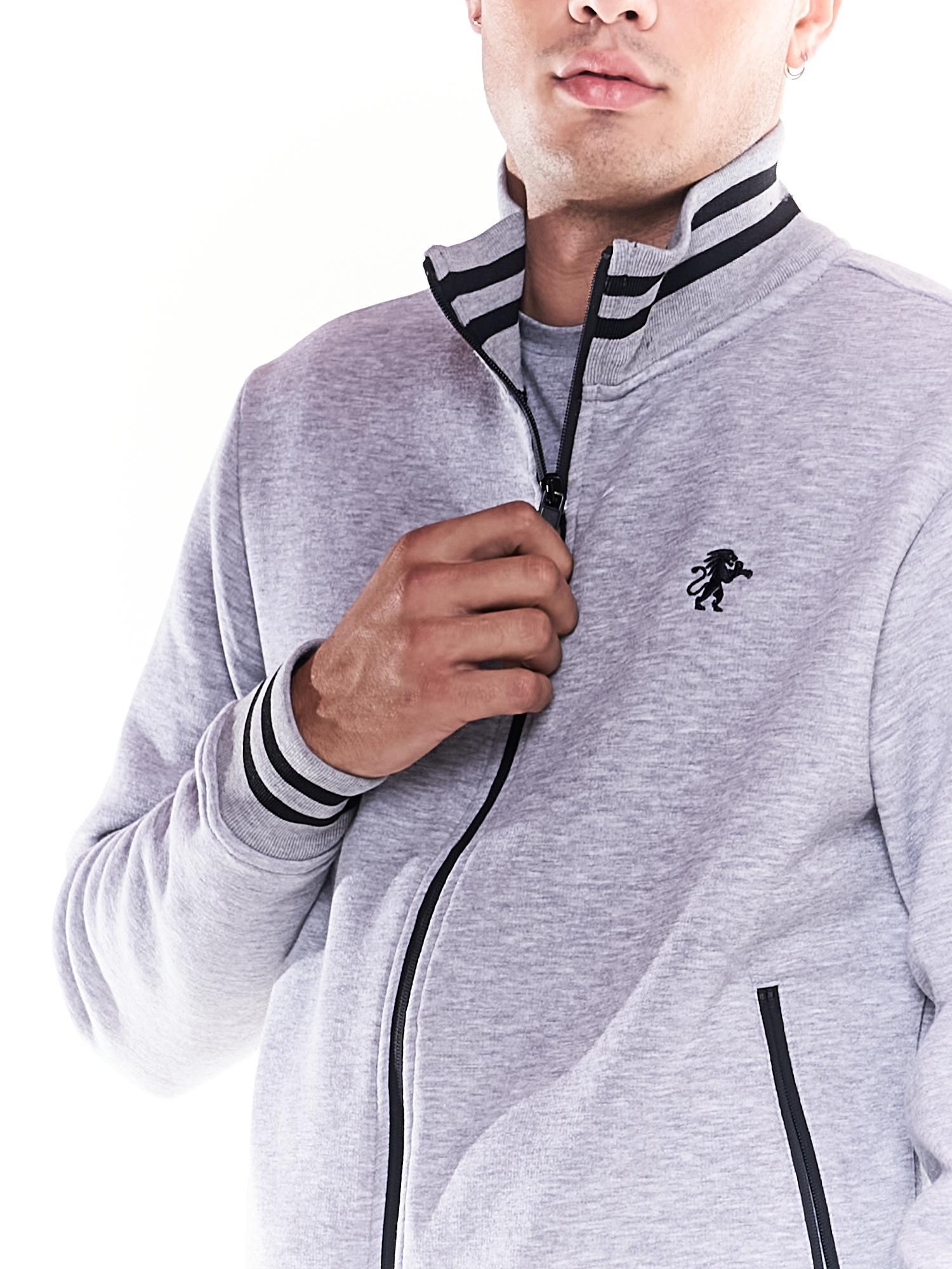 Felpa uomo full zip collo alto icona leone linea Soft Basic 5/6
