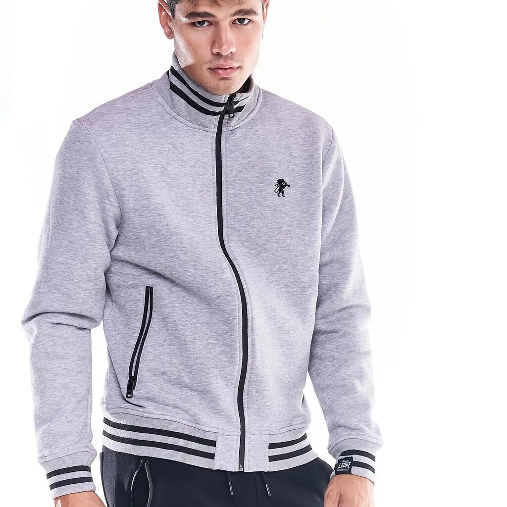 Men's Soft Basic Lion Icon Full-Zip Sweatshirts with Stand-Up Collar