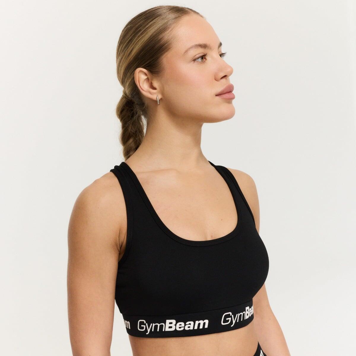 Sportovní podprsenka dámská fitness bez vycpávek černá Simple 3/7
