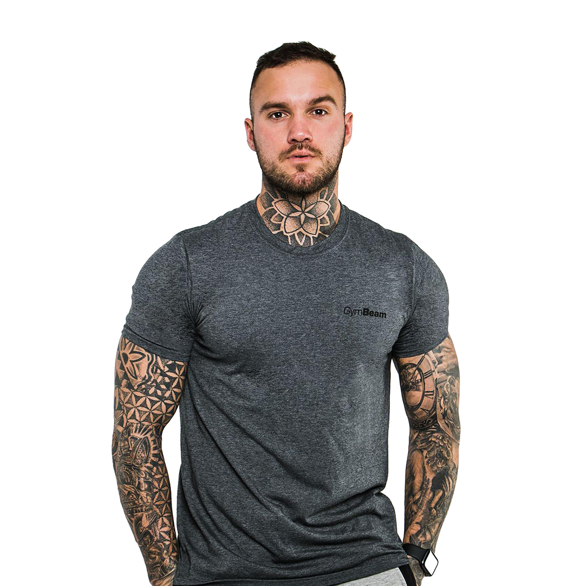 Heren T-shirt GymBeam Basic donkergrijs 4/5