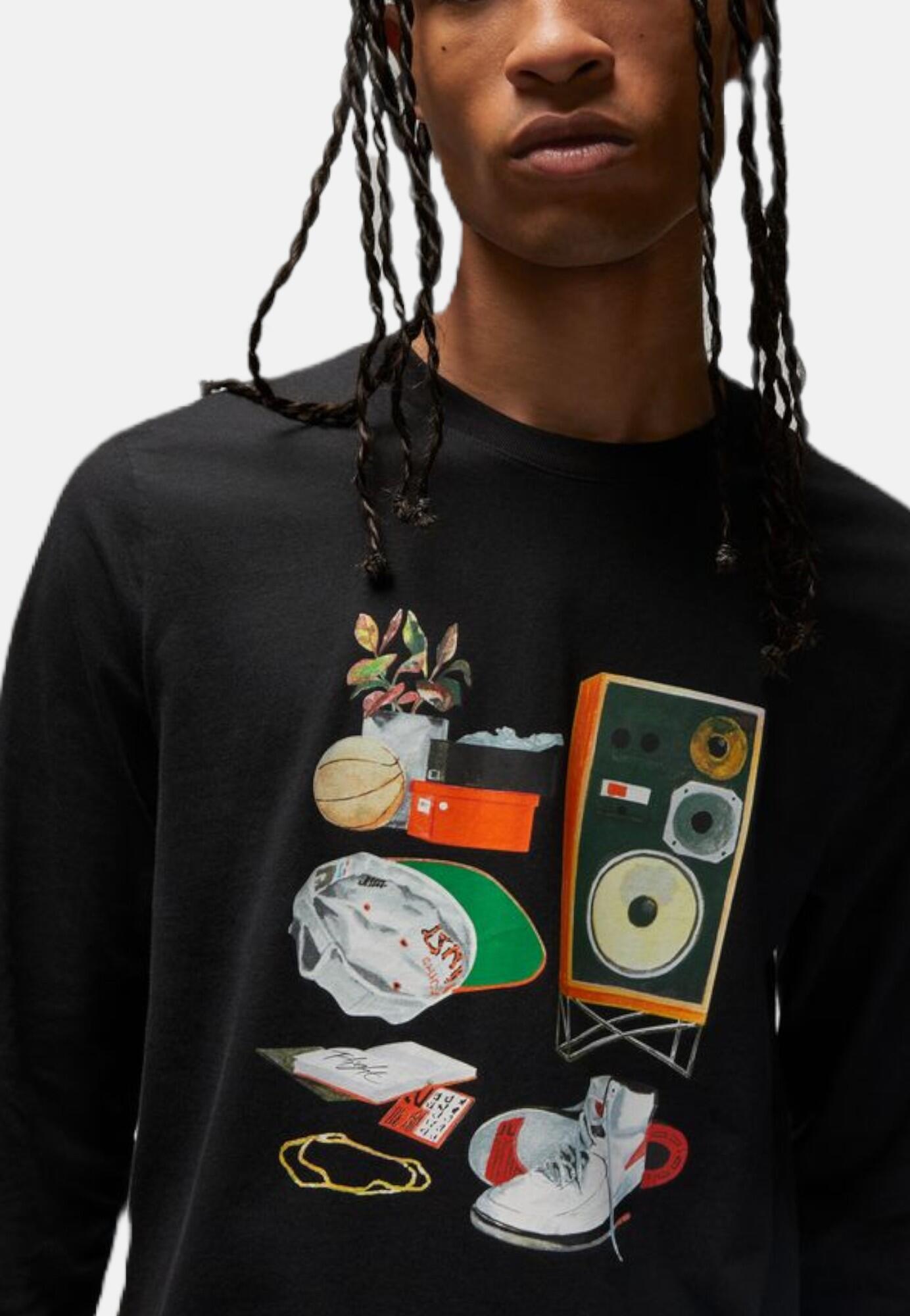 Jordan - T-shirt M J FLT ARTST LS CREW in cotone per uomo 3/4