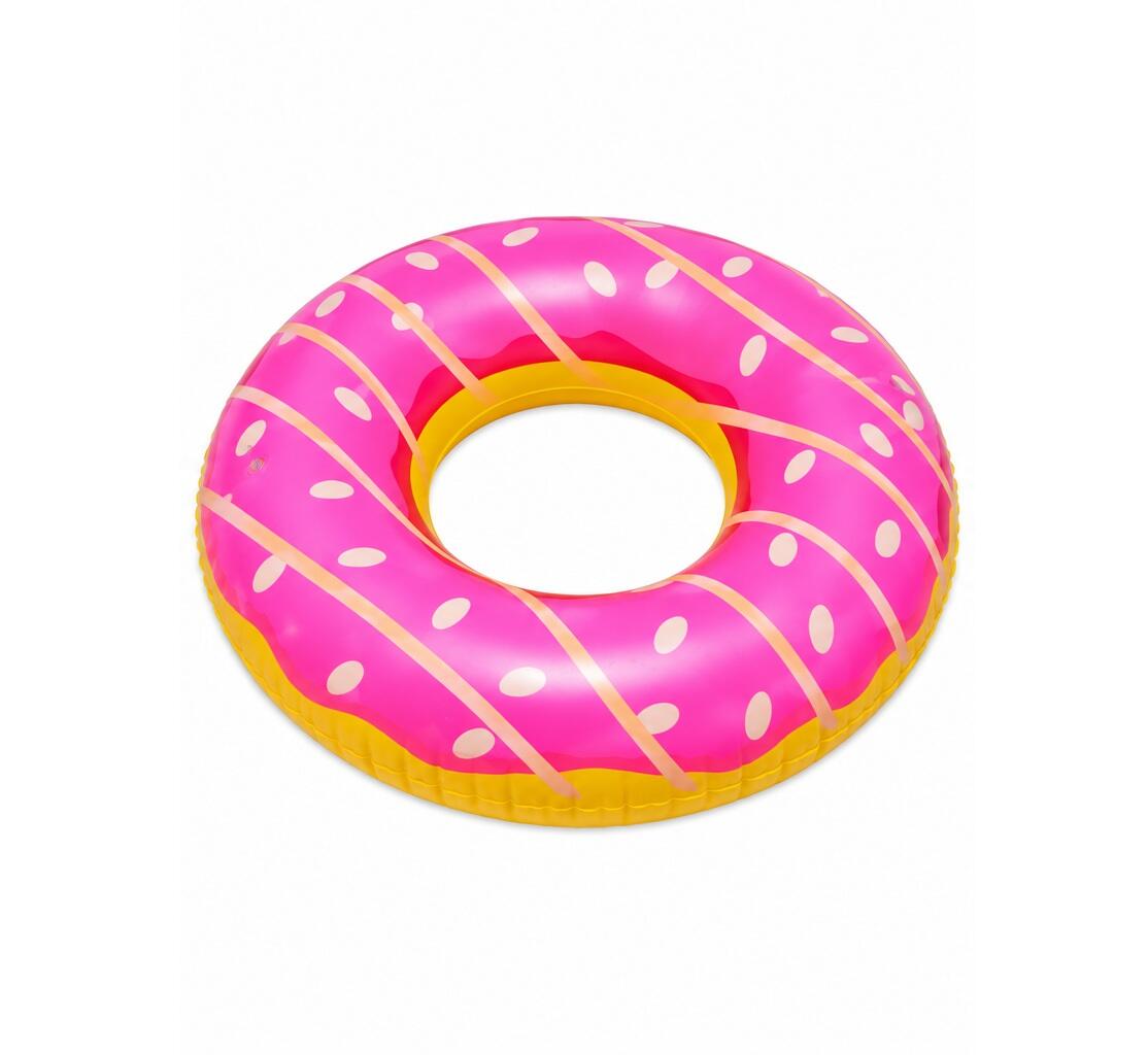 Hinchable acuático donut gigante PVC rosa/marrón 110x110x30 cm 5/5