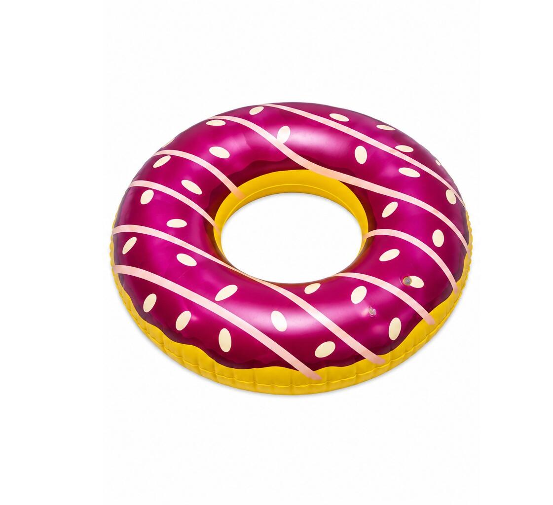 Hinchable acuático donut gigante PVC rosa/marrón 110x110x30 cm 4/5