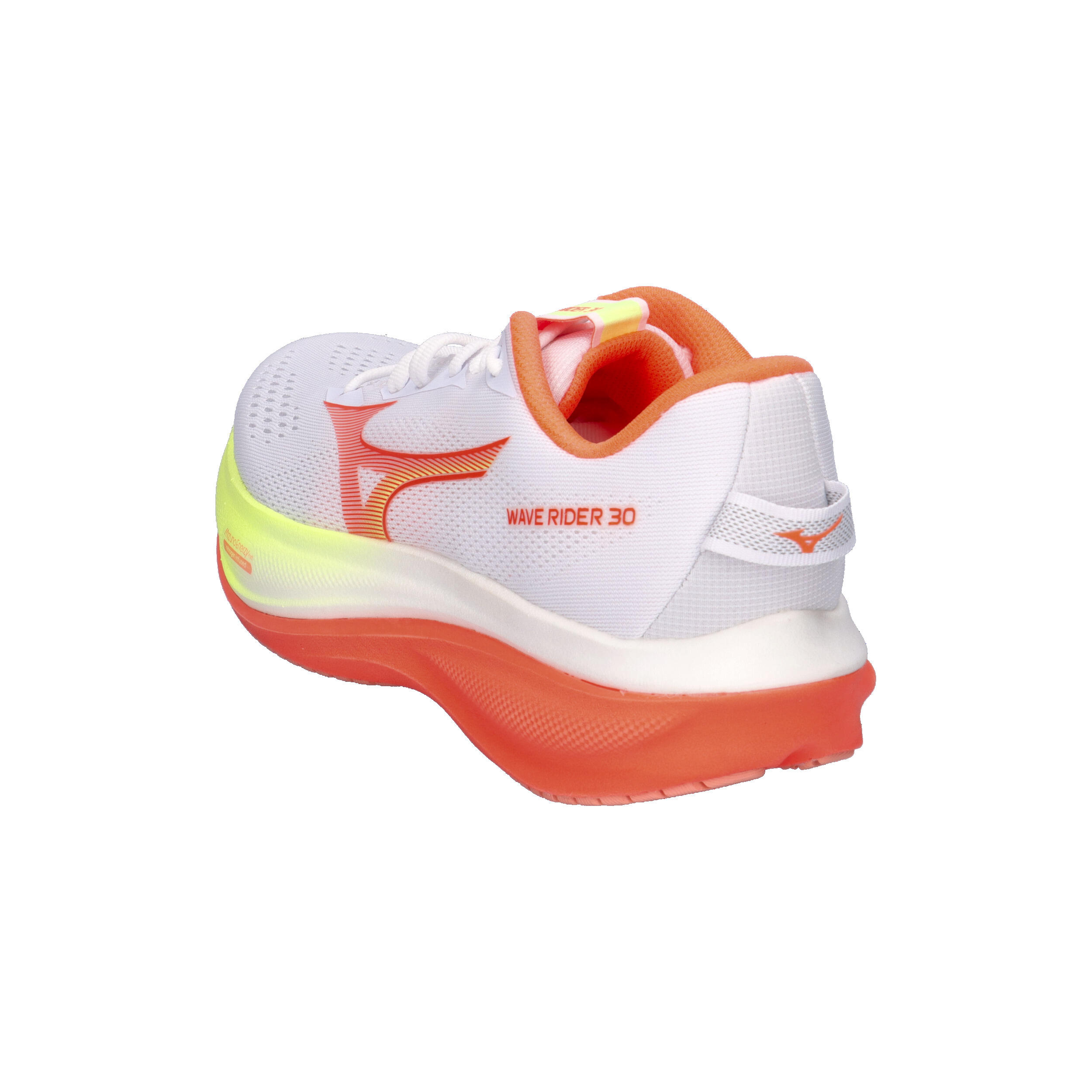 Mizuno Damen Wave Rider 30 Laufschuh J1GM262071 White/Flamingo Coarl/Lime Plump 12/15