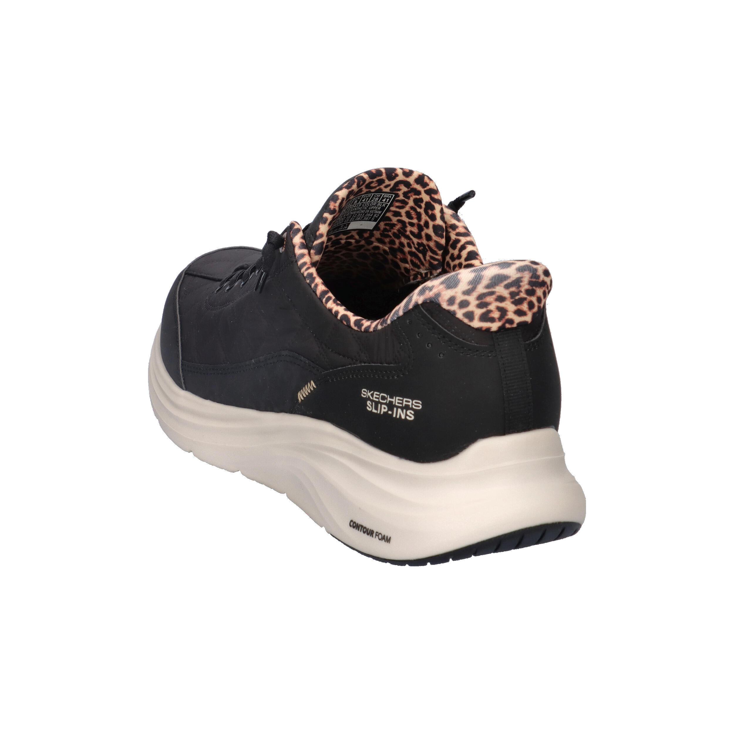 Baskets Femme Baskets Skechers CONTOUR FOAM-LEOPARD DREAM Noir Skechers 12/15