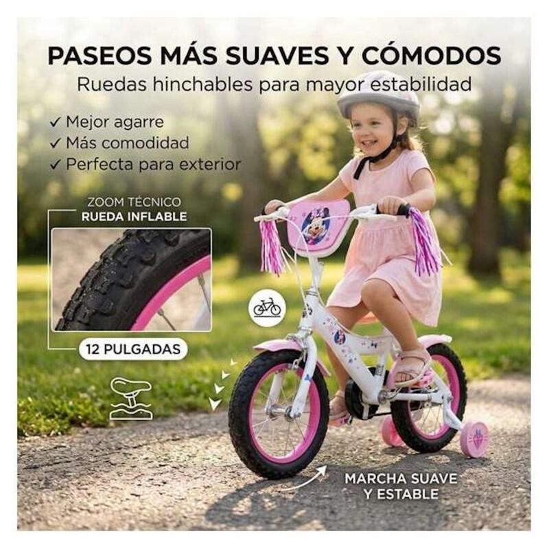 TOIMSA MINNIE BICICLETTA PER BAMBINI DA 12" + CASCO + CAMPANELLO + GUANTI 3/3
