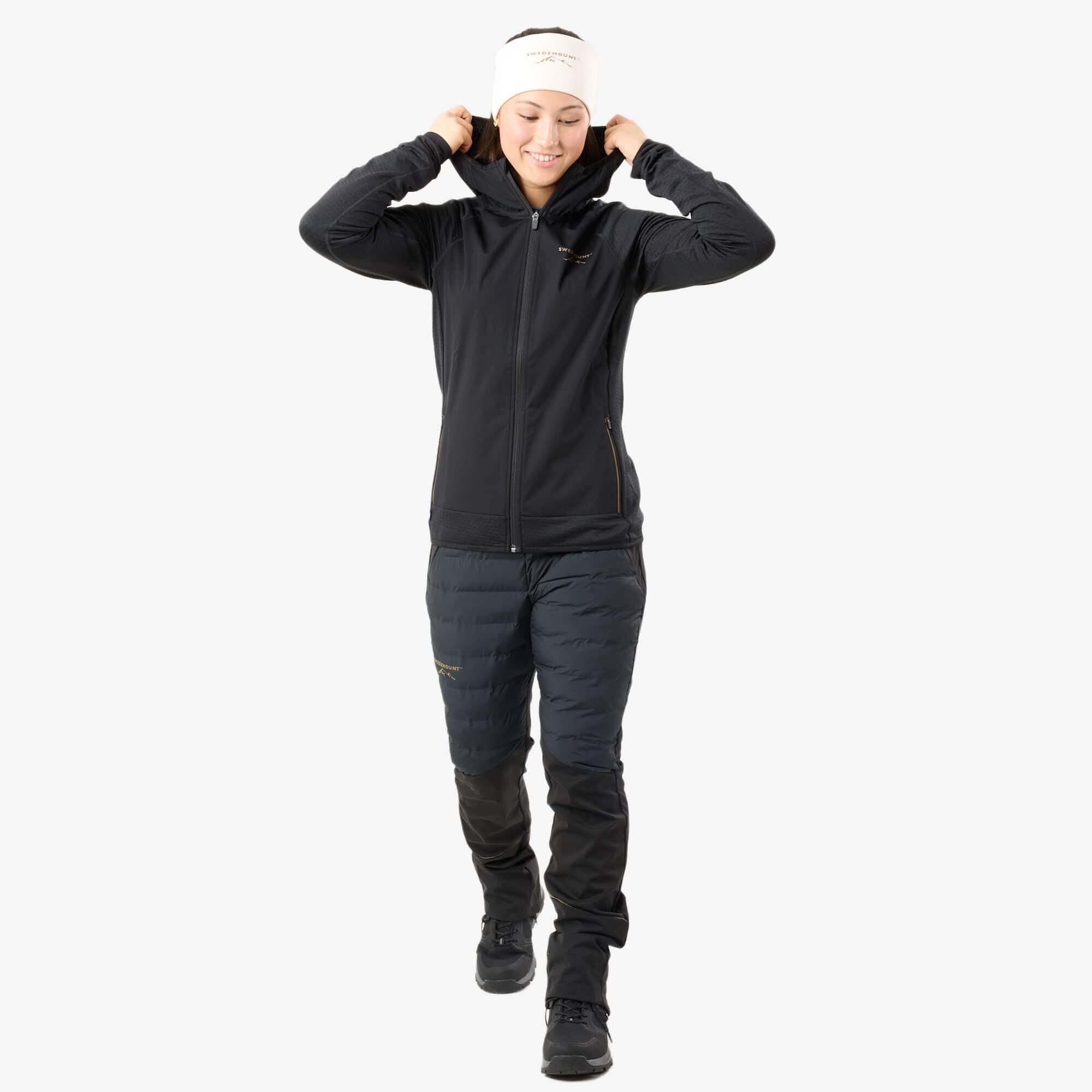 Damen Langlaufjacke Nordic Wind wasserabweisend atmungsaktiv Full Zip Kapuze W 3/7