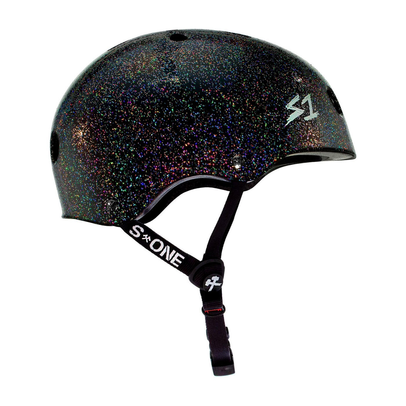 S-ONE Casque LIFER Noir Brillant Paillettes- Taille M 2/5