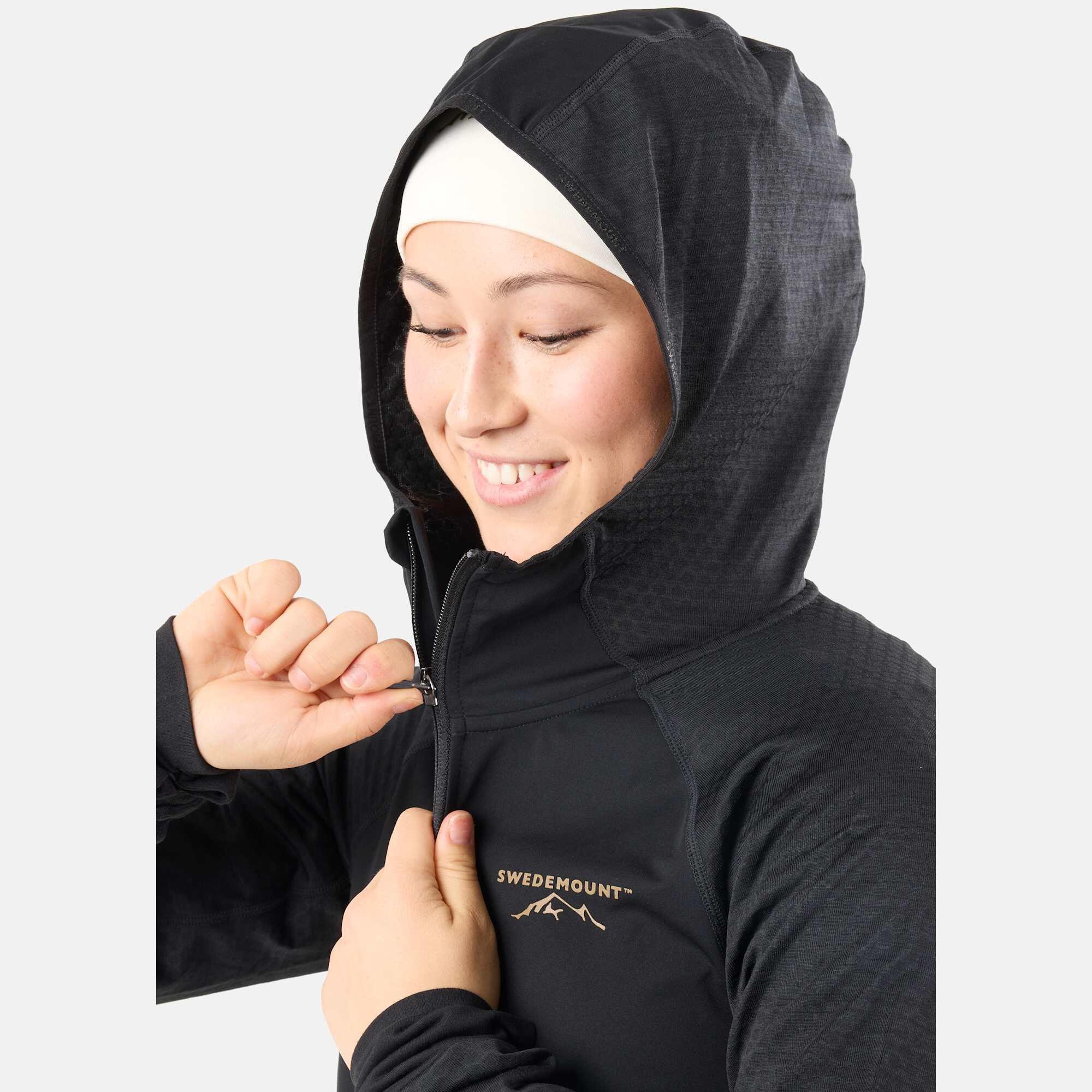 Damen Langlaufjacke Nordic Wind wasserabweisend atmungsaktiv Full Zip Kapuze W 5/7