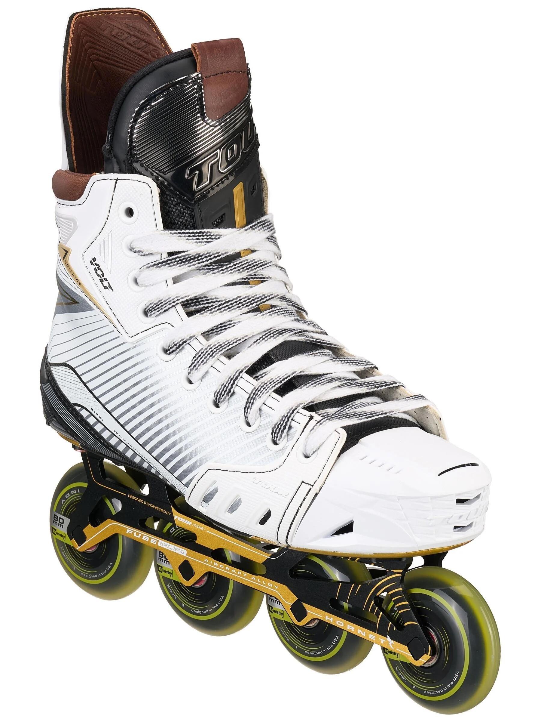 TOUR Volt Spitfire Senior White/Gold rollers de hockey 2/6