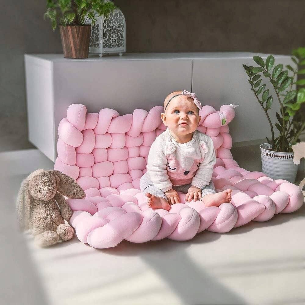 Lulando tapis de jeu à carreaux 80x80 cm rose 3/6