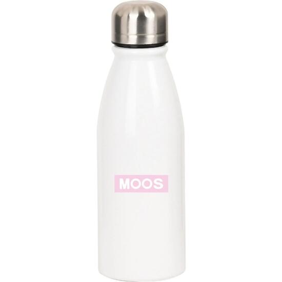 Gourde Metálica Enfant Moos Butterflies Blanca avec Tapón de Rosca 0,5 L