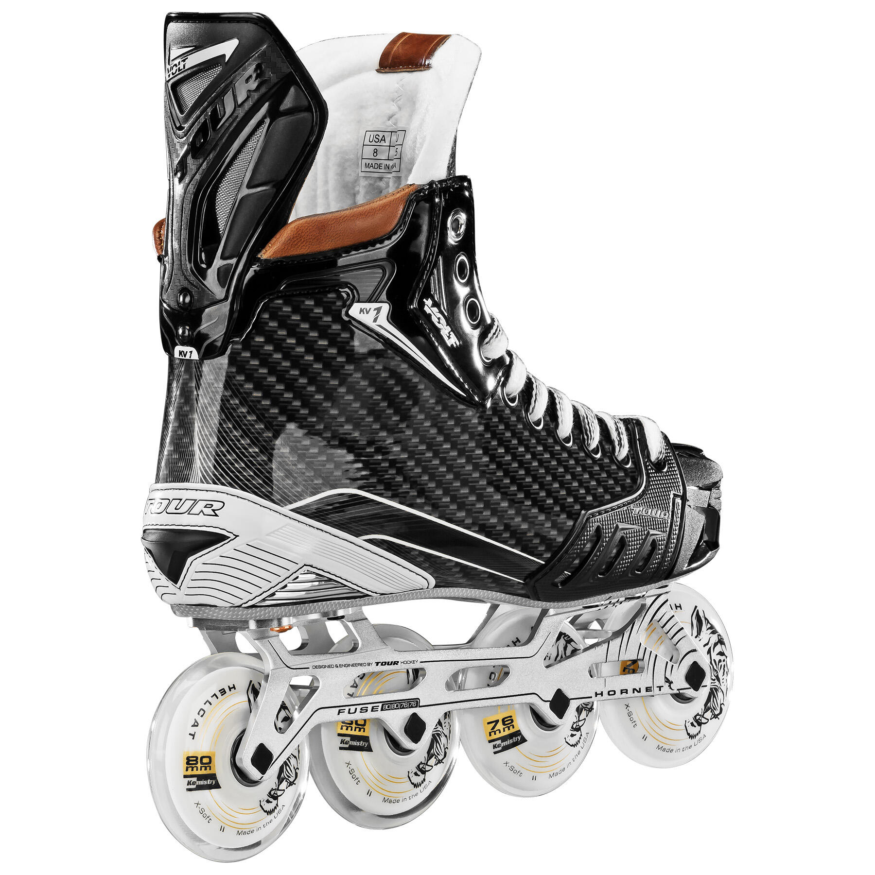 TOUR Volt Kv1 Senior Black rollers de hockey 2/6
