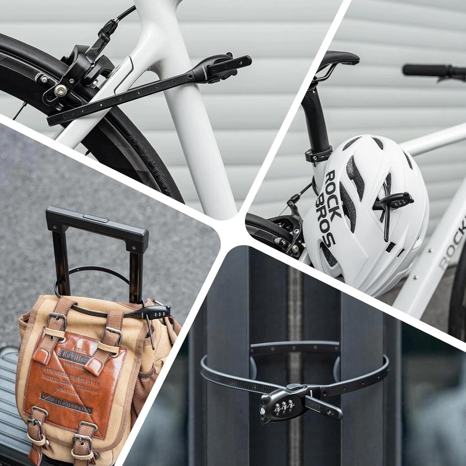 ROCKBROS Fahrradschloss mit Kabelbinder Zahlenschloss 6/6