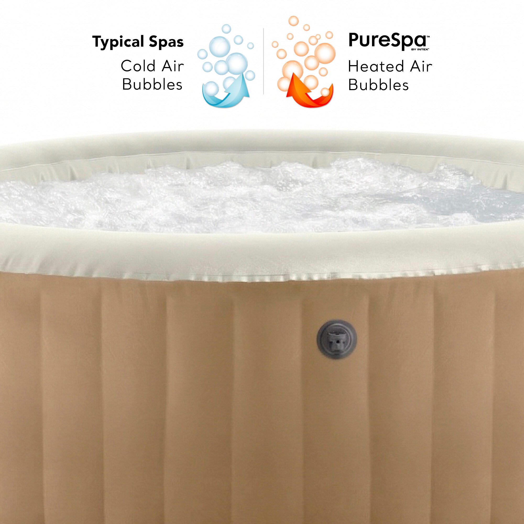 INTEX 28426ND - 4 person, 77" x 28"  Sahara Tan Round Bubble SPA set, 220-240 Vo 7/7