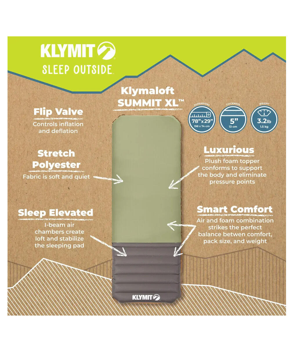 Materac dmuchany Klymit Klymaloft Summit XL - green 6/7