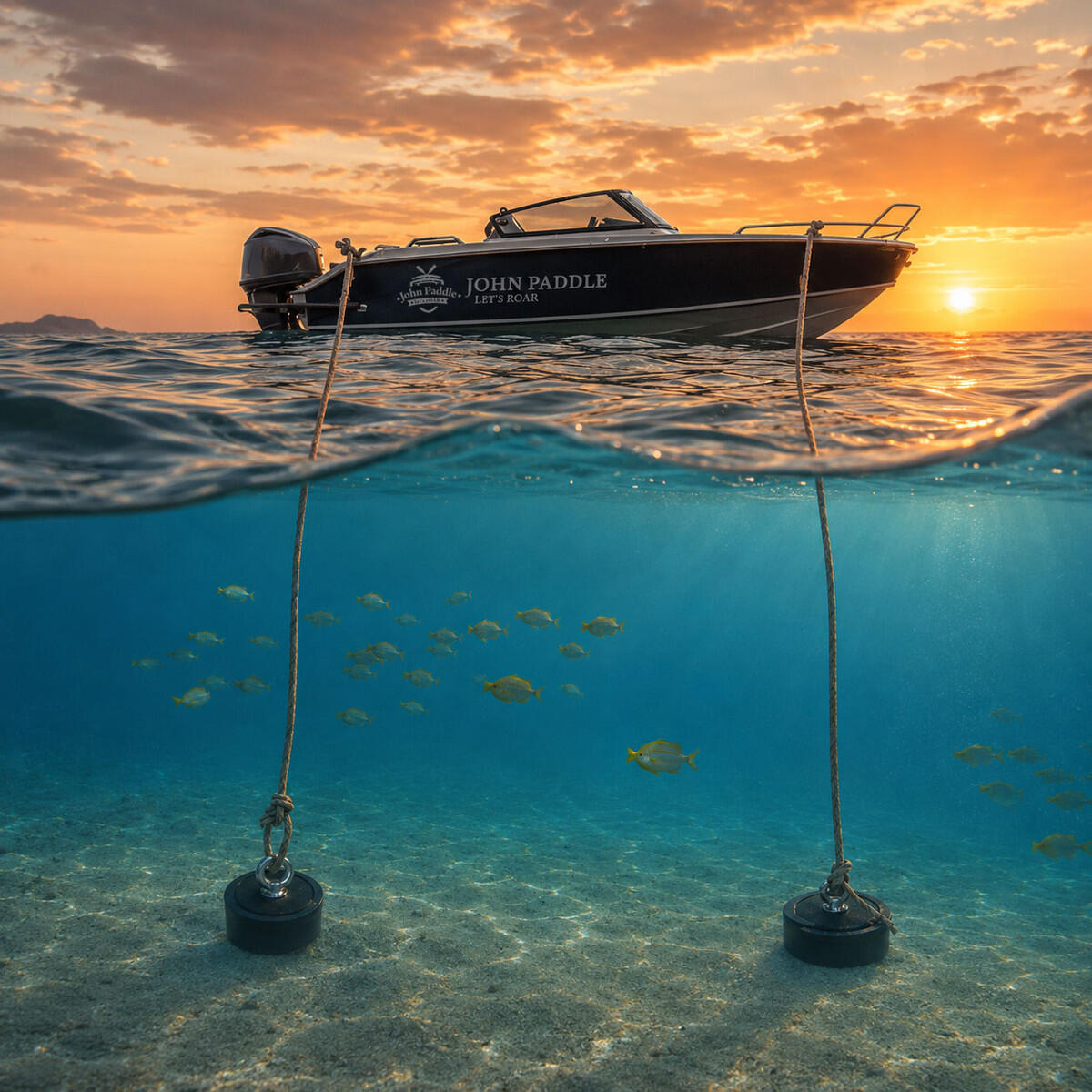 Kotwica ogumowana John Paddle Diamond powlekany ciężarek do pontonu i łodzi 5/7