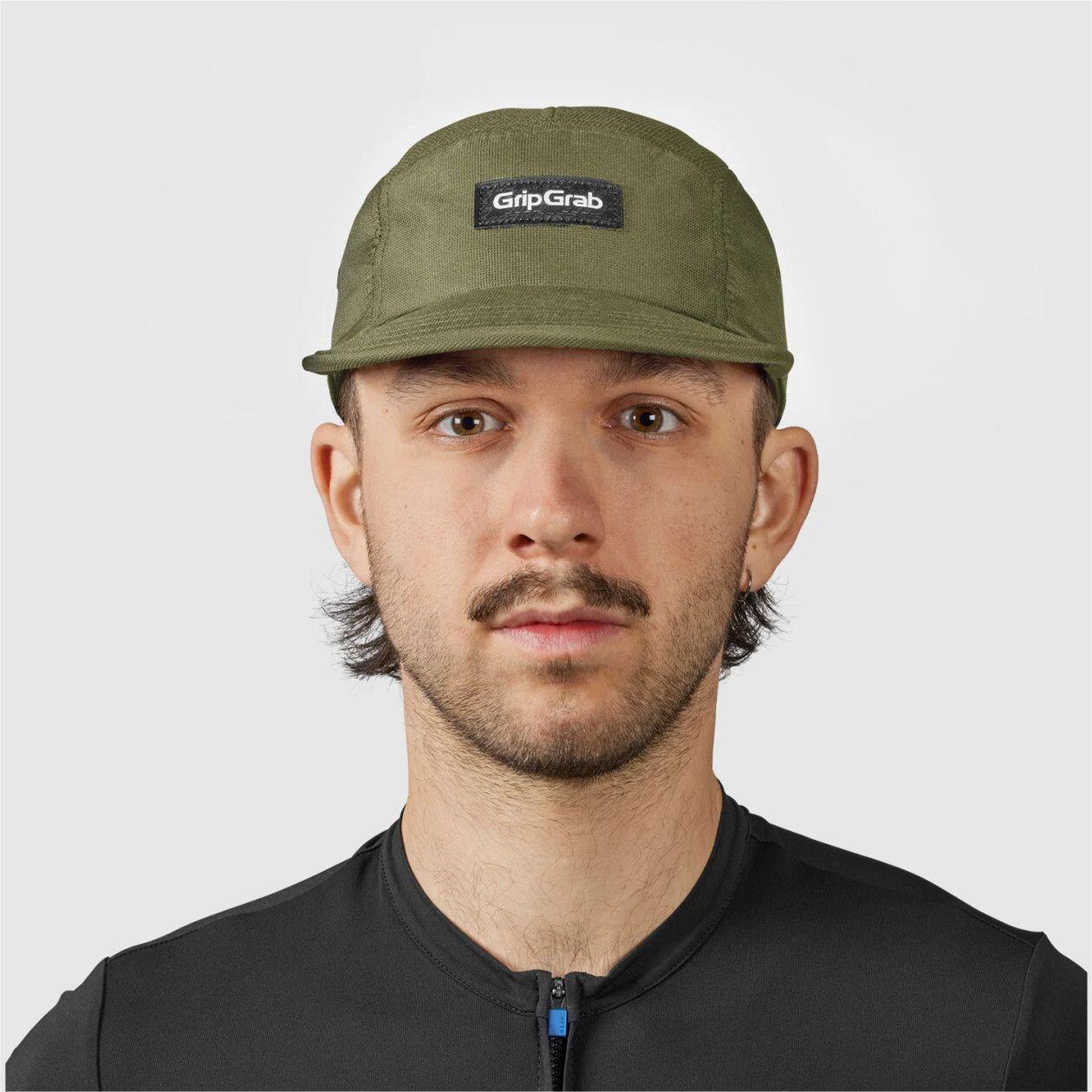 GripGrab 5 Panel Olive Cap 2/4