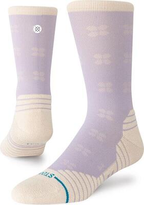 Stance mid crew latta sokken paars/beige