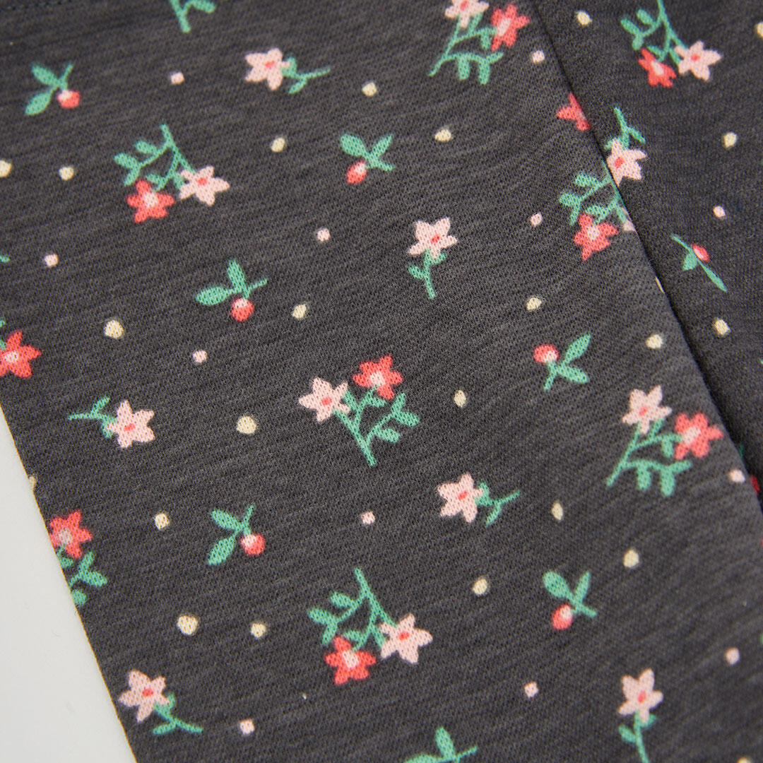 Legging estampado flores gris oscuro 3/4