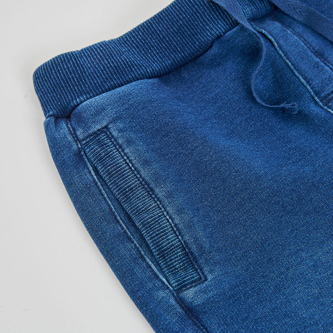 Pantalón niño felpa denim azul 3/4