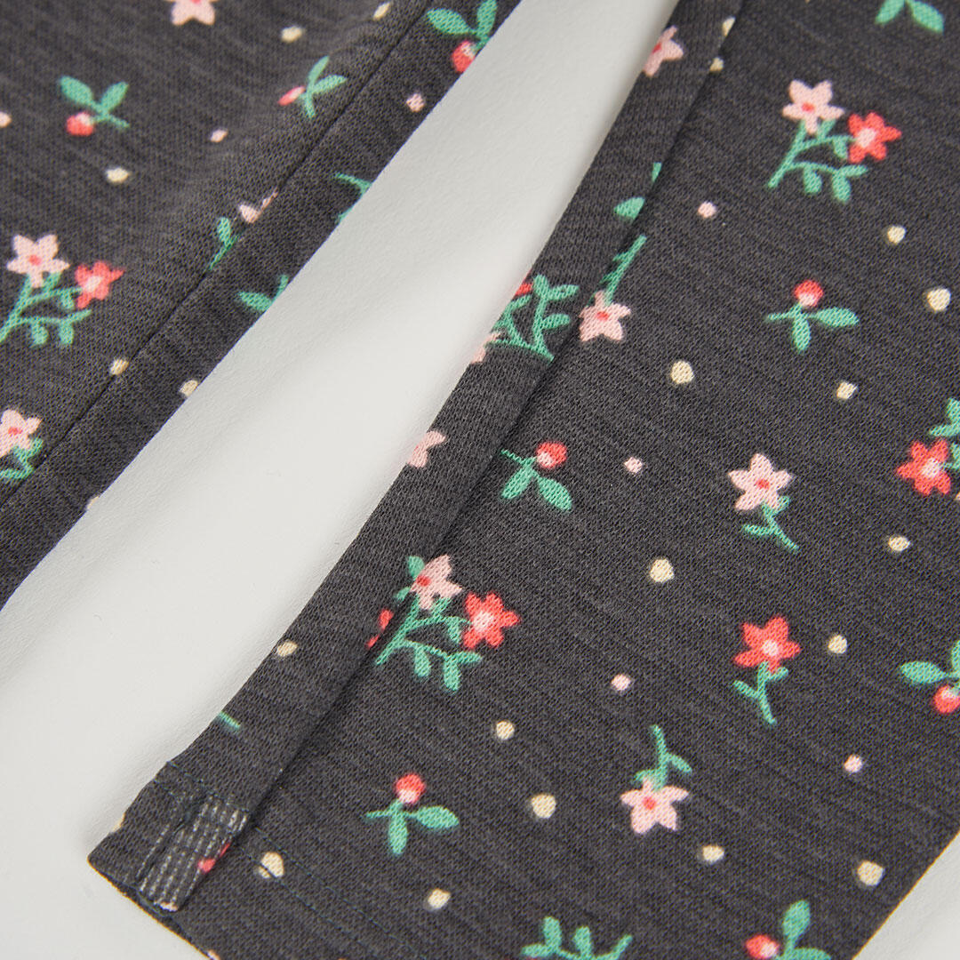 Legging estampado flores gris oscuro 4/4