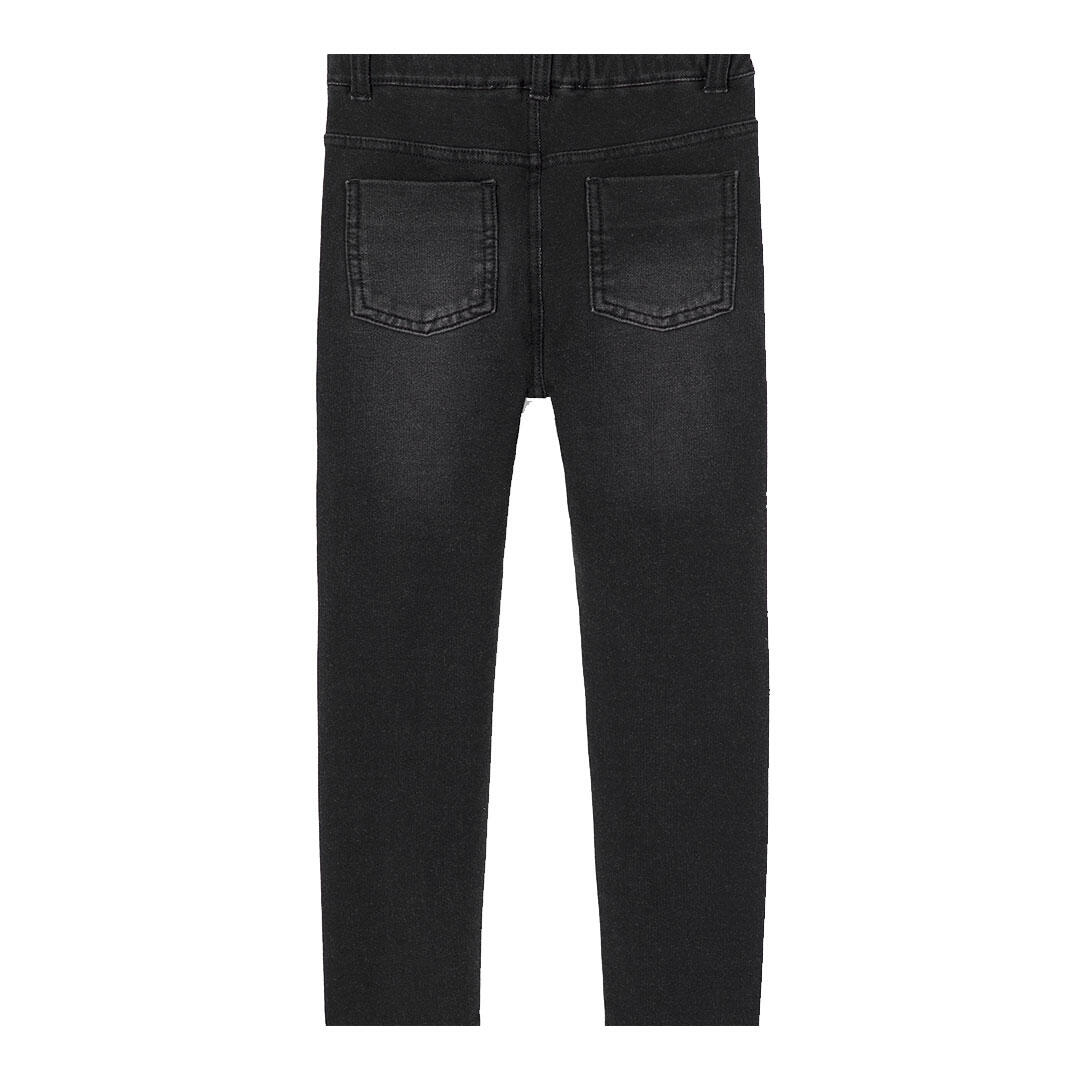 Pantalón niña felpa denim negro 2/4