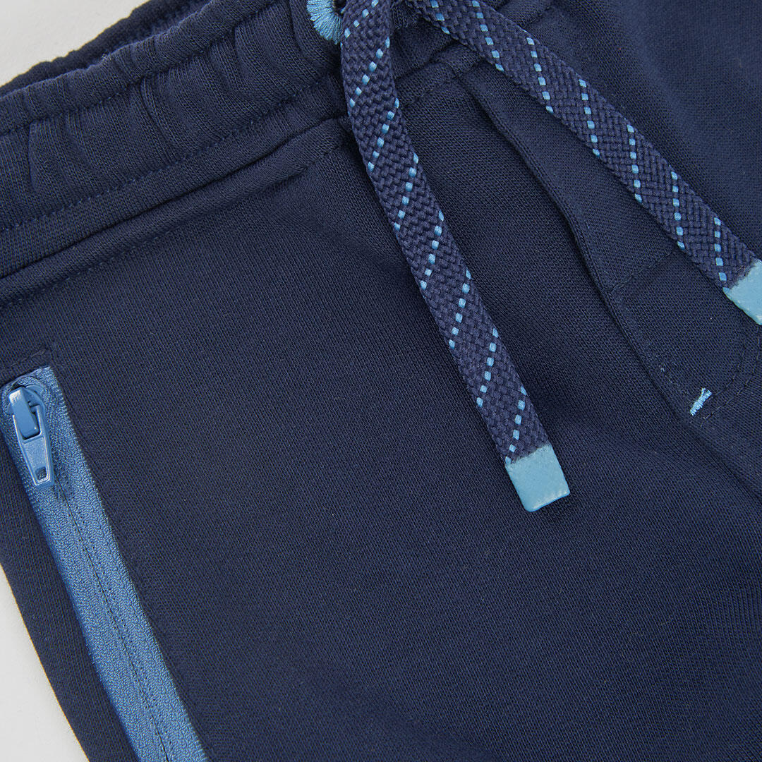 Pantalón felpa niño azul marino cargo 3/4