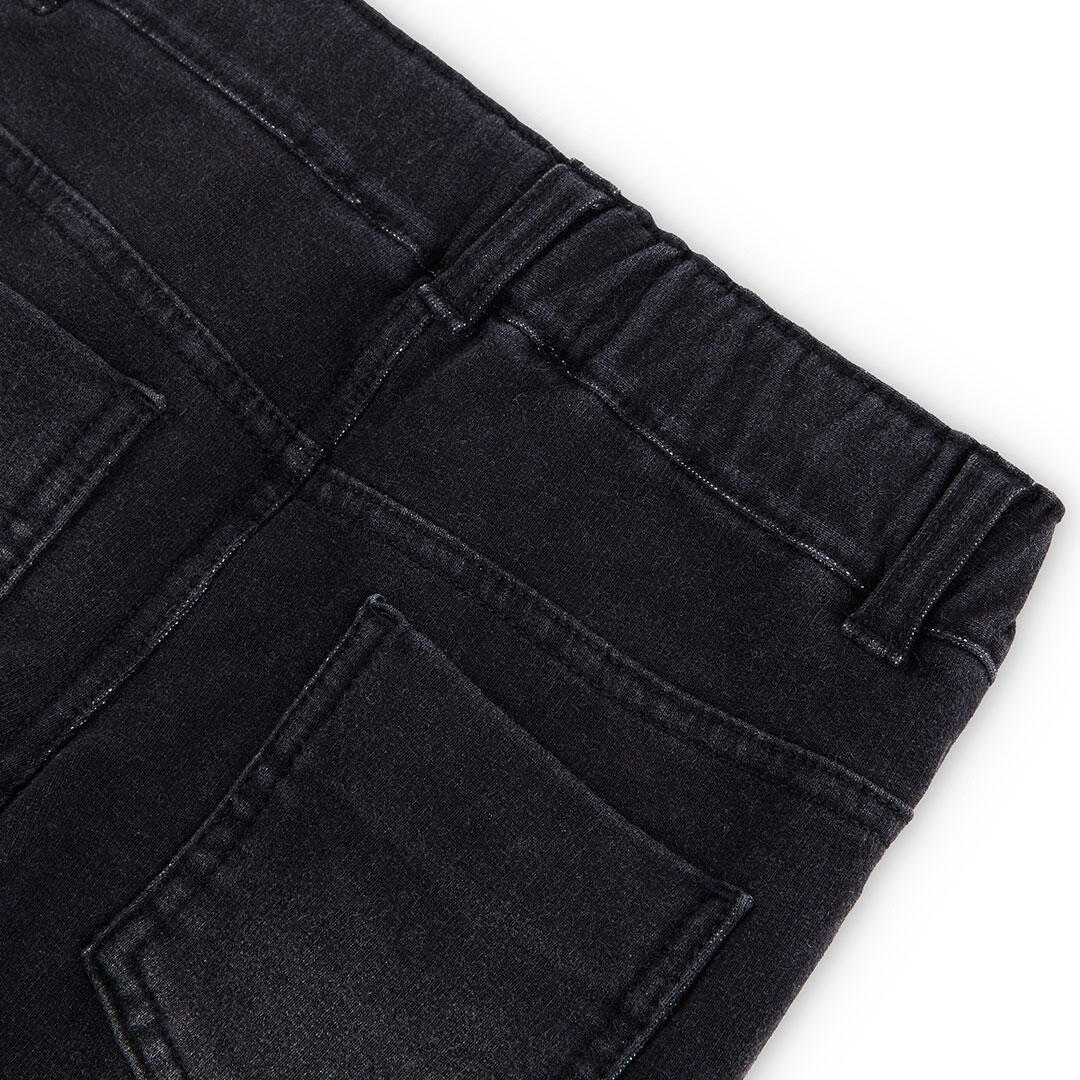 Pantalón niña felpa denim negro 4/4