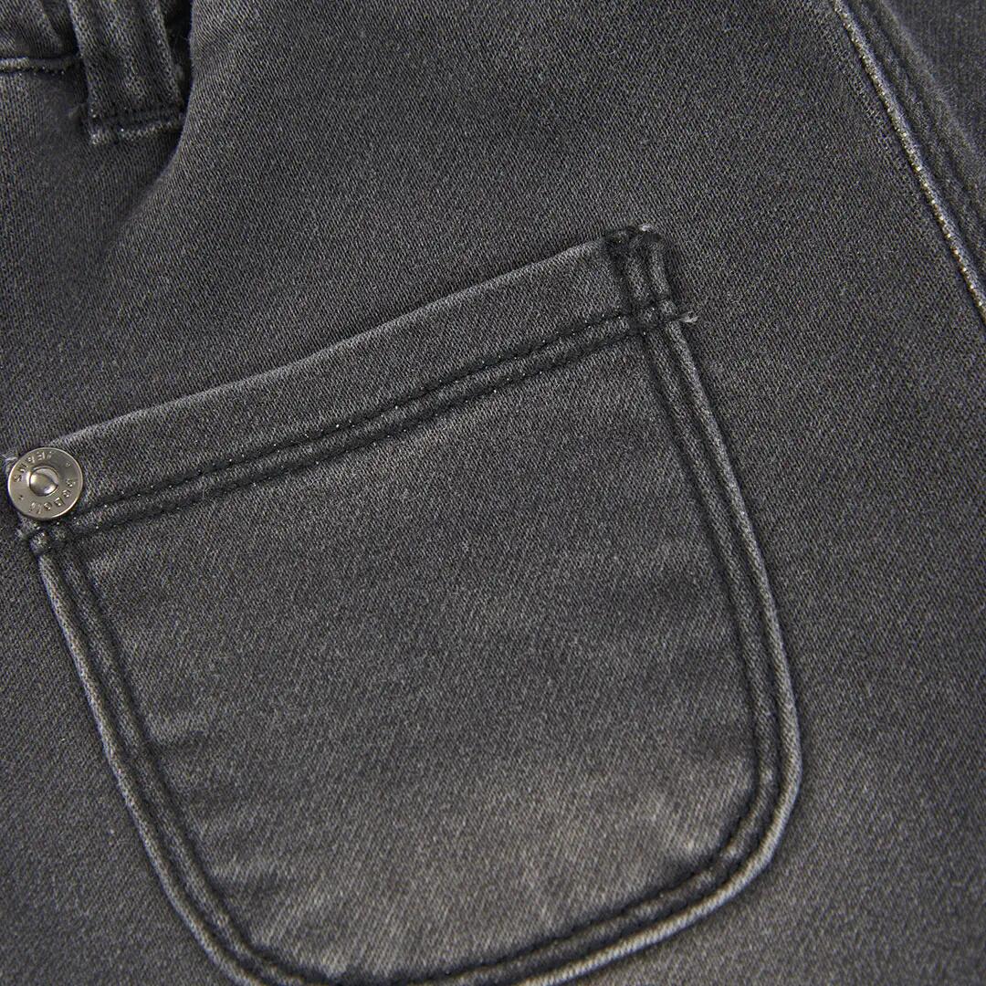 Pantalón denim niña negro bordado de flores 4/4