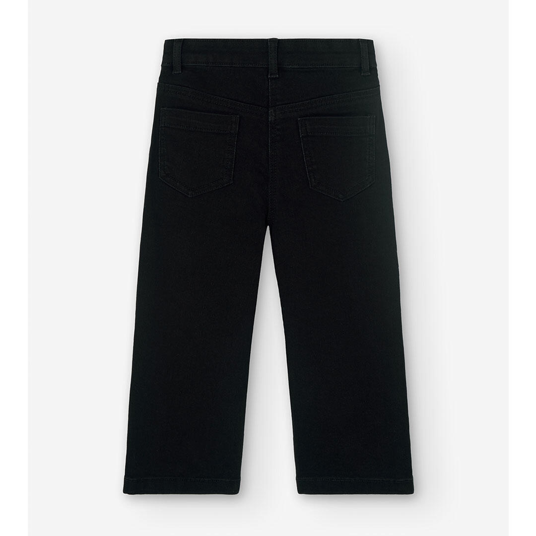 Pantalón vaquero elástico para niña negro 2/4