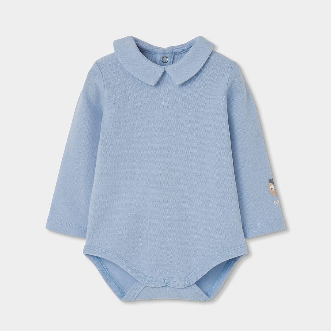 Conjunto punto bebé niño gris con búhos 3/7