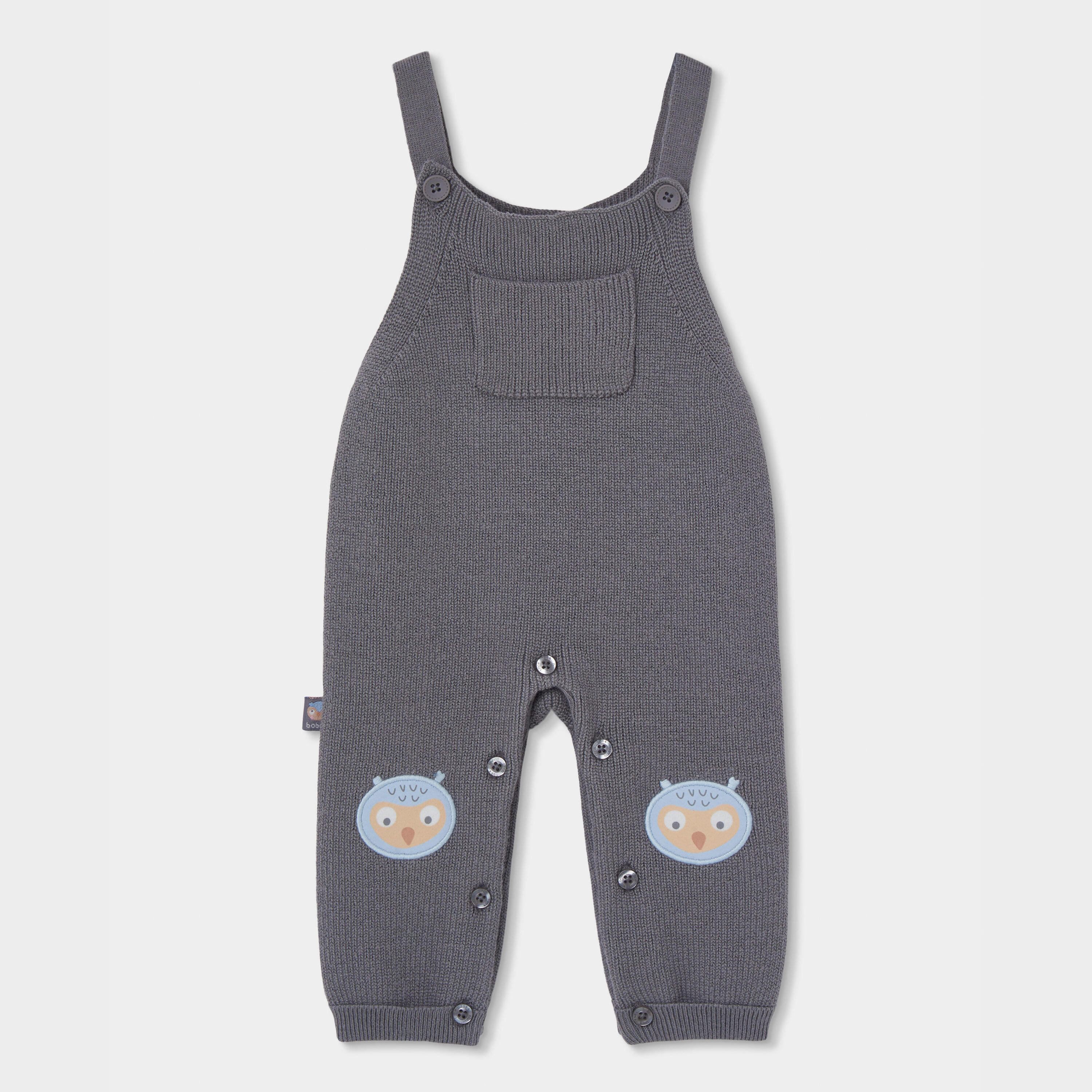 Conjunto punto bebé niño gris con búhos 4/7