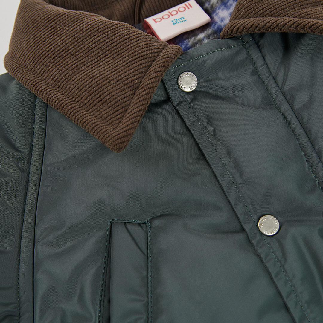 Parka tejido técnico niño verde 3/4