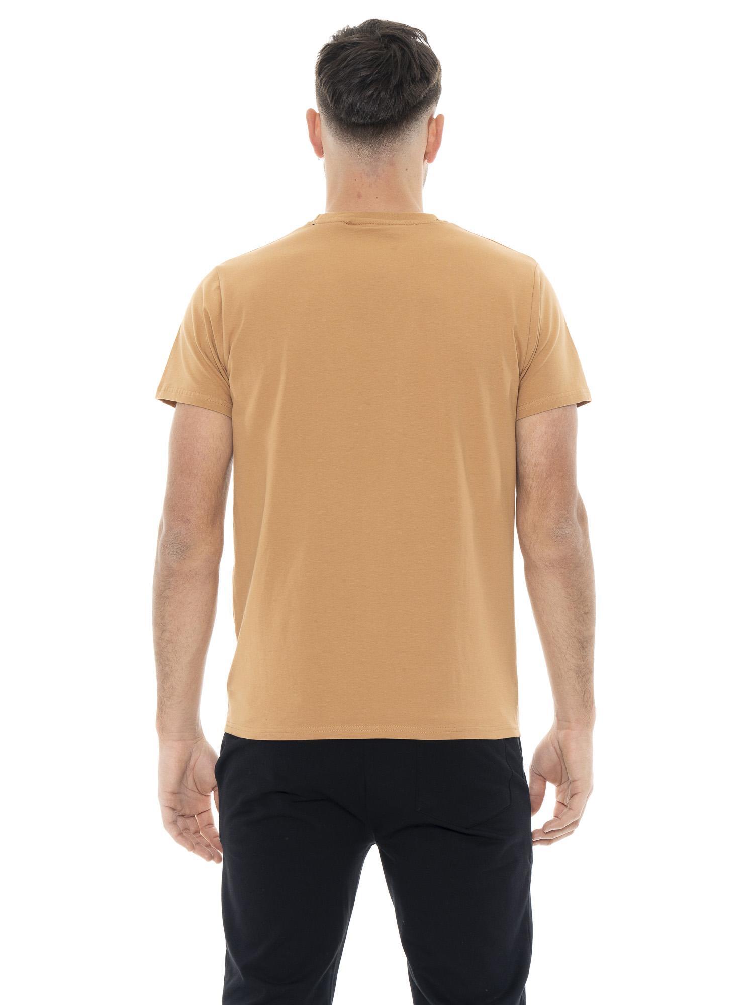 T-shirt da uomo in cotone elasticizzato a manica corta con logo piccolo "Basic" 4/5