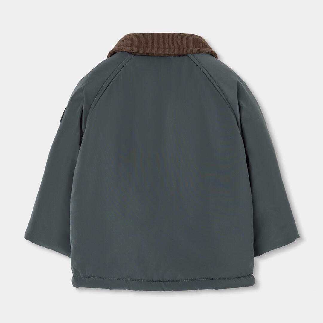 Parka tejido técnico niño verde 2/4