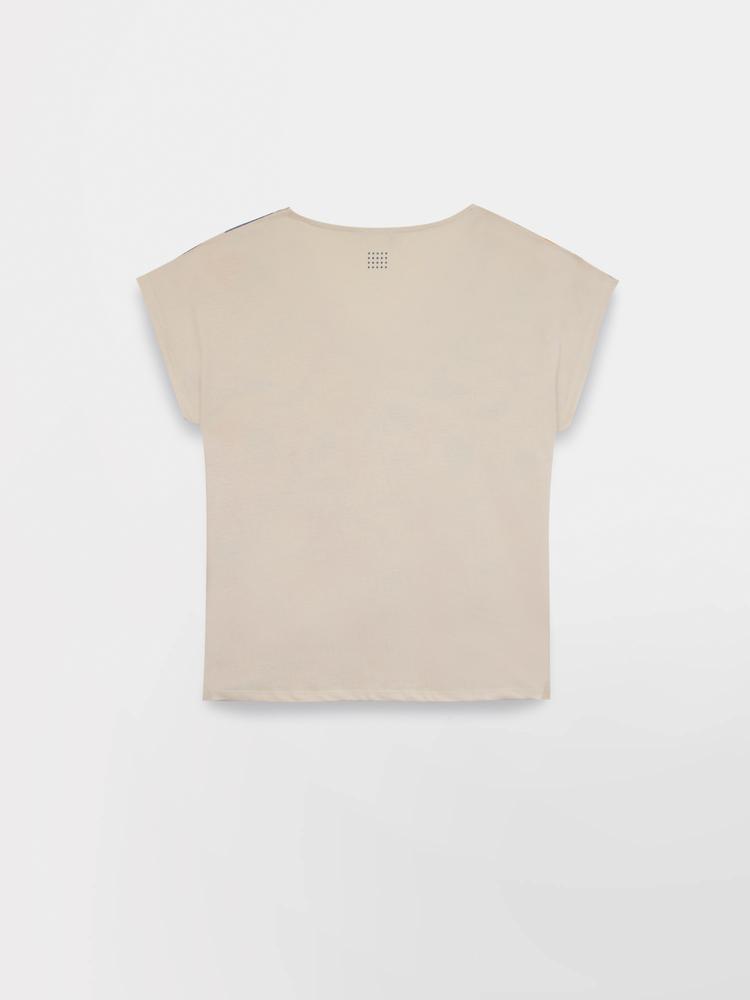 T-shirt manches courtes Femme MYTSYSAN Ecru - 100% coton, encolure V 5/5