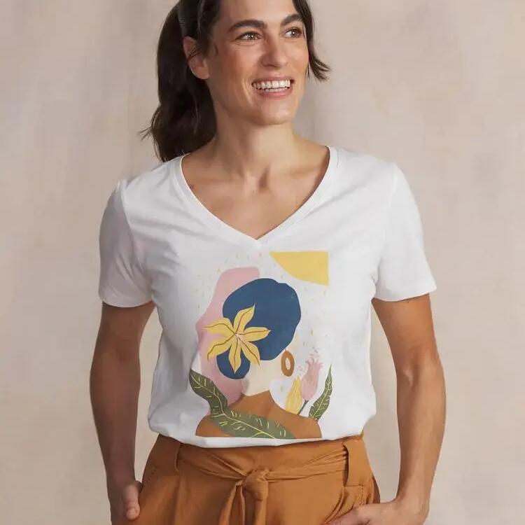 Women's White T-Shirt TBS Arctic