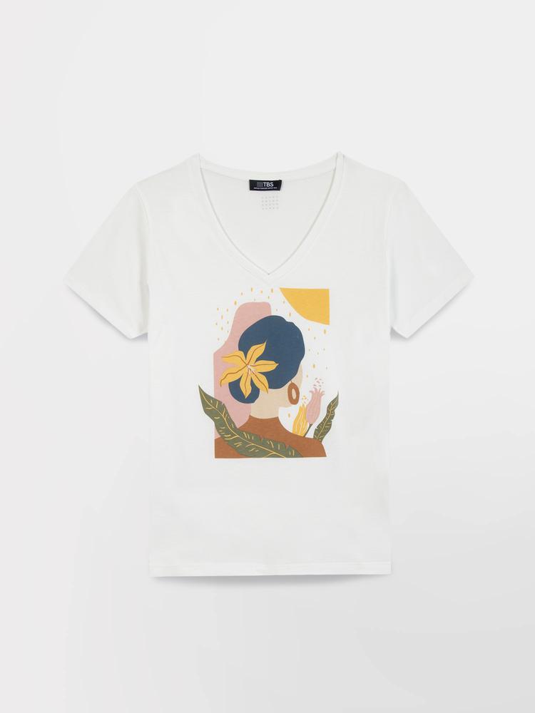 T-shirt manches courtes Femme SABBATEE Arctique - 100% coton 4/5
