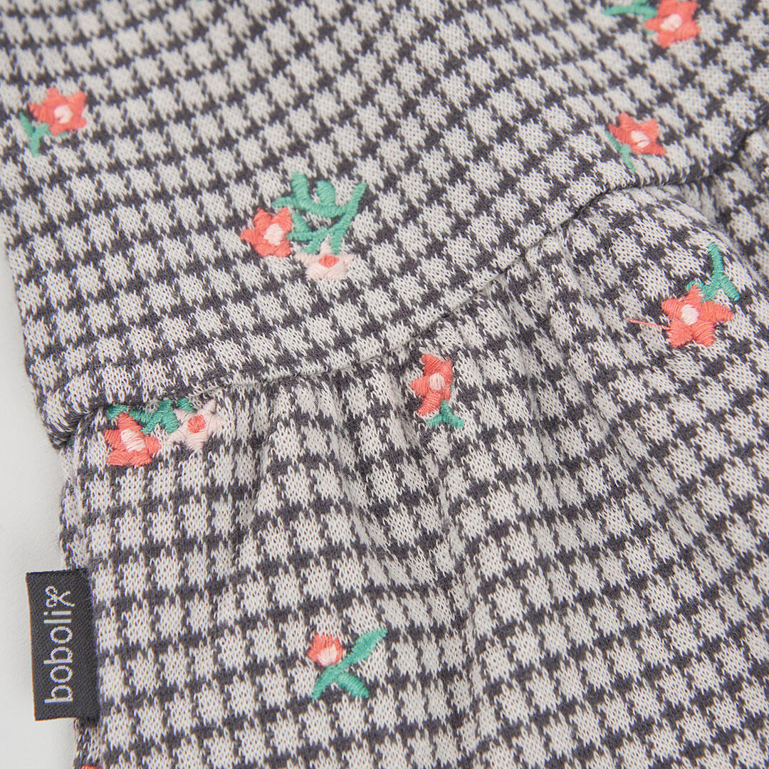 Vestido punto cuadros con flores gris 4/4