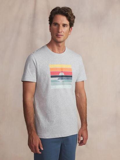 T-shirt manches courtes Homme KERANTEE Gris - Coupe ajustée