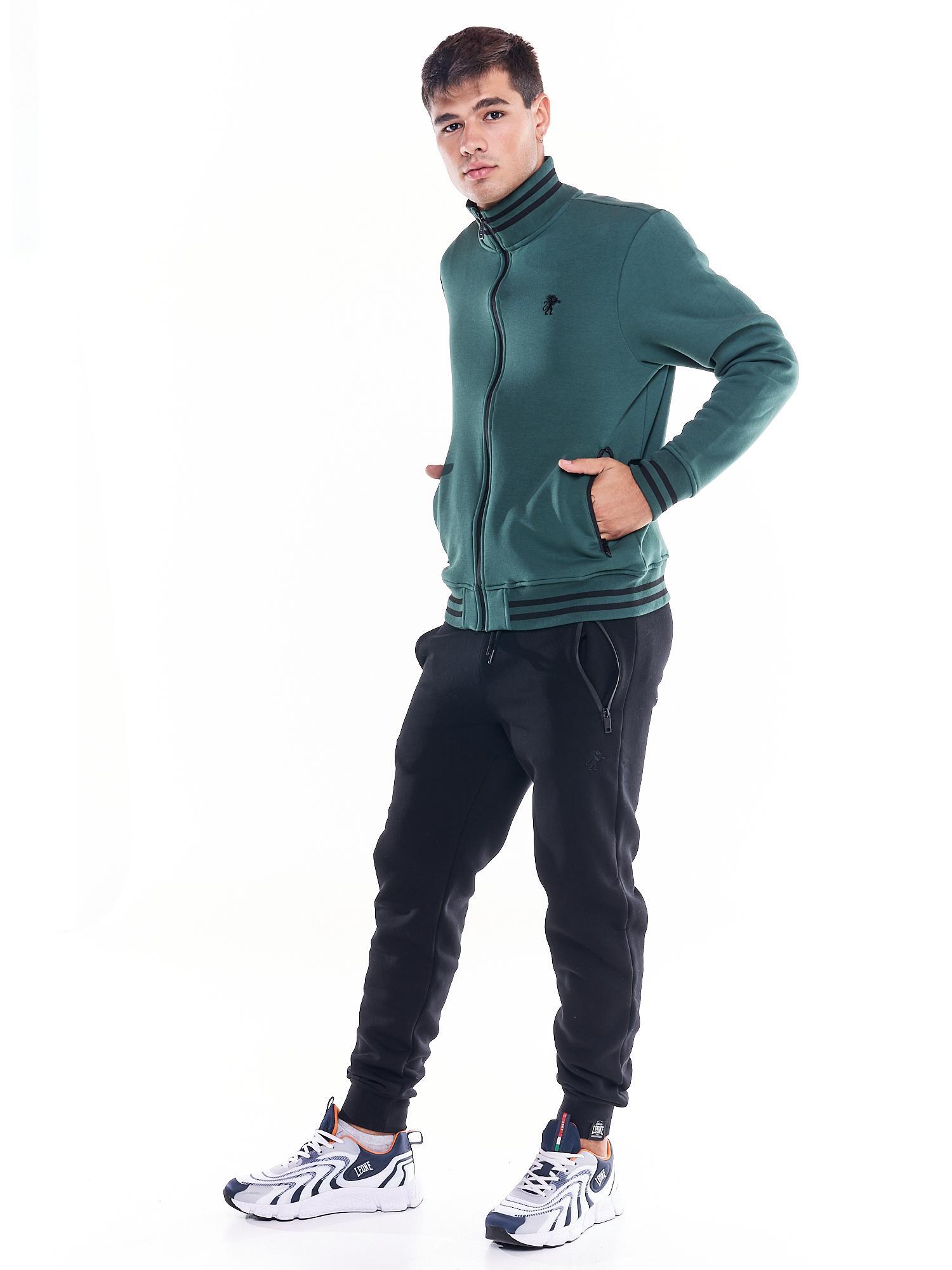 Felpa uomo full zip collo alto icona leone linea Soft Basic 3/6