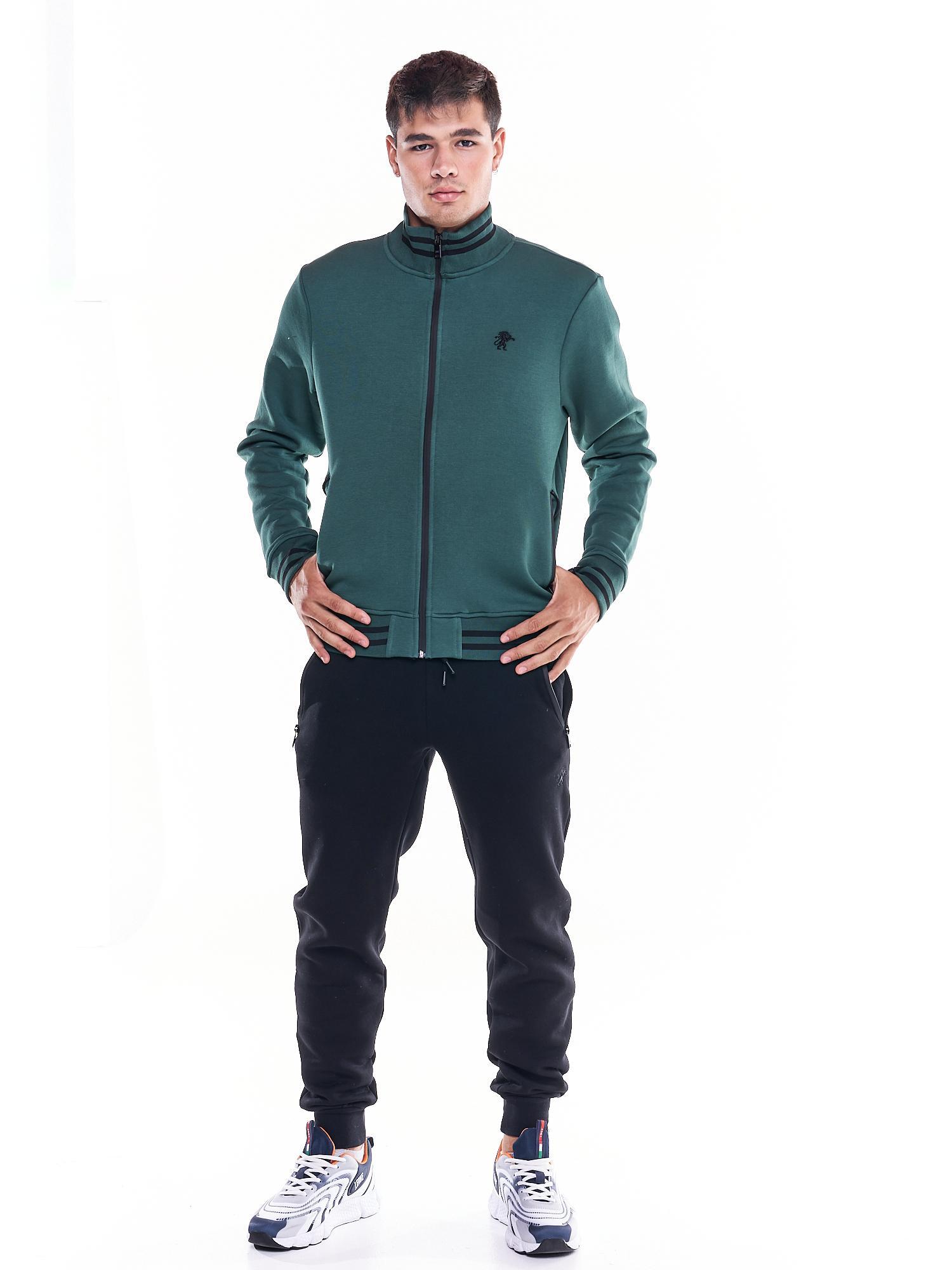 Felpa uomo full zip collo alto icona leone linea Soft Basic 2/6