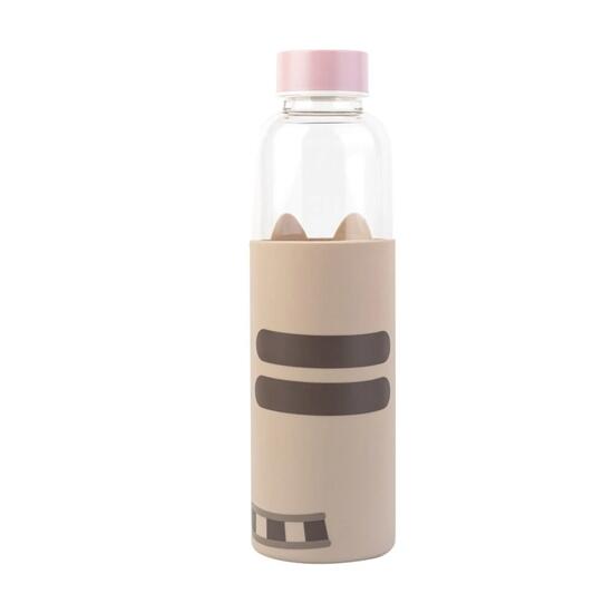 Borraccia de Cristal Adulti Pusheen con Funda de Neopreno e Asa Rosa 05 L