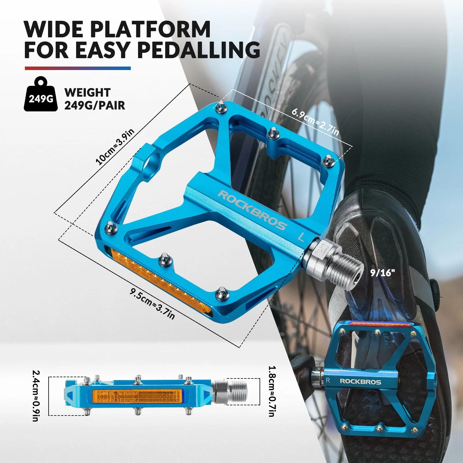 ROCKBROS Fahrradpedale aus Aluminium mit Reflektoren 6/7