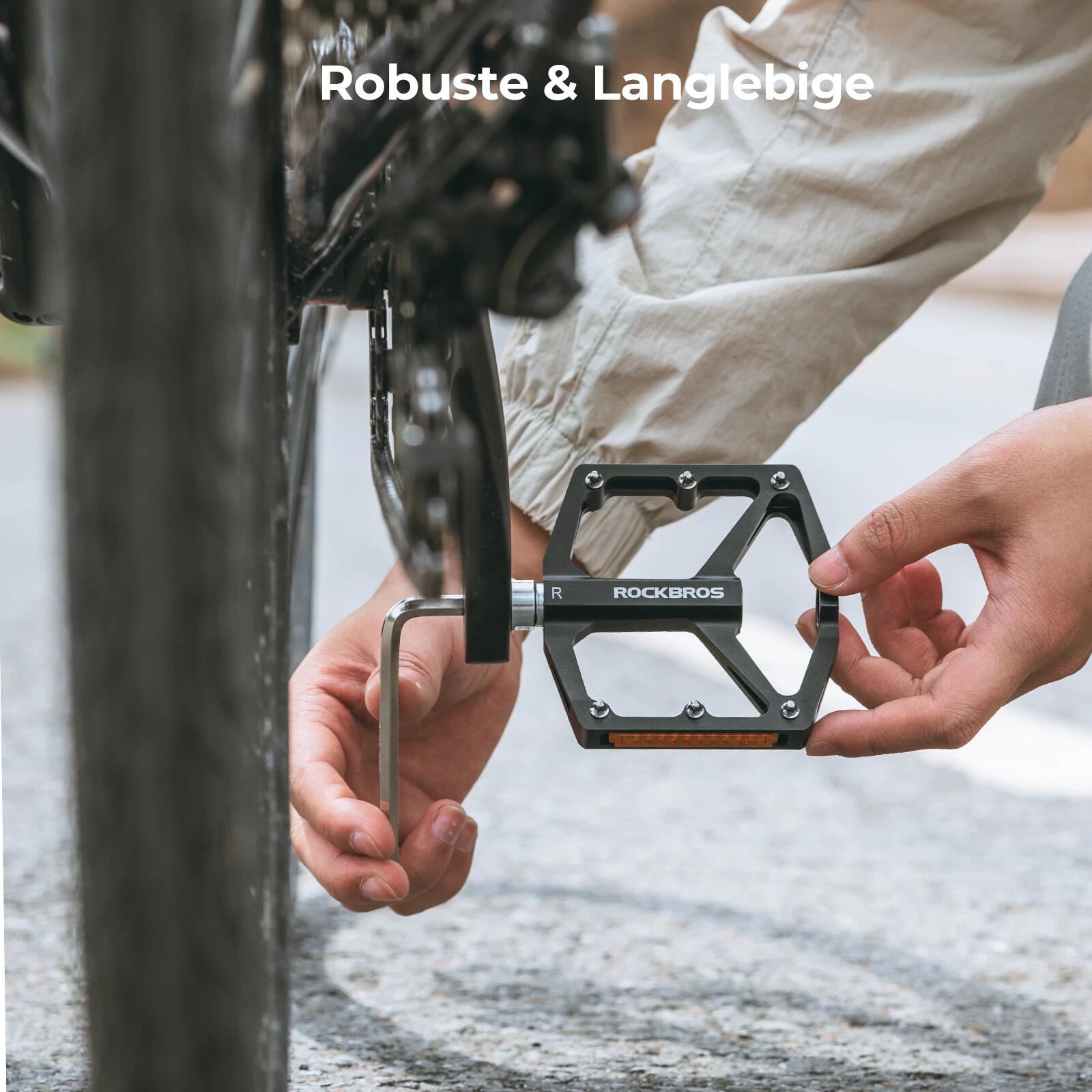 ROCKBROS Fahrradpedale aus Aluminium mit Reflektoren 5/7