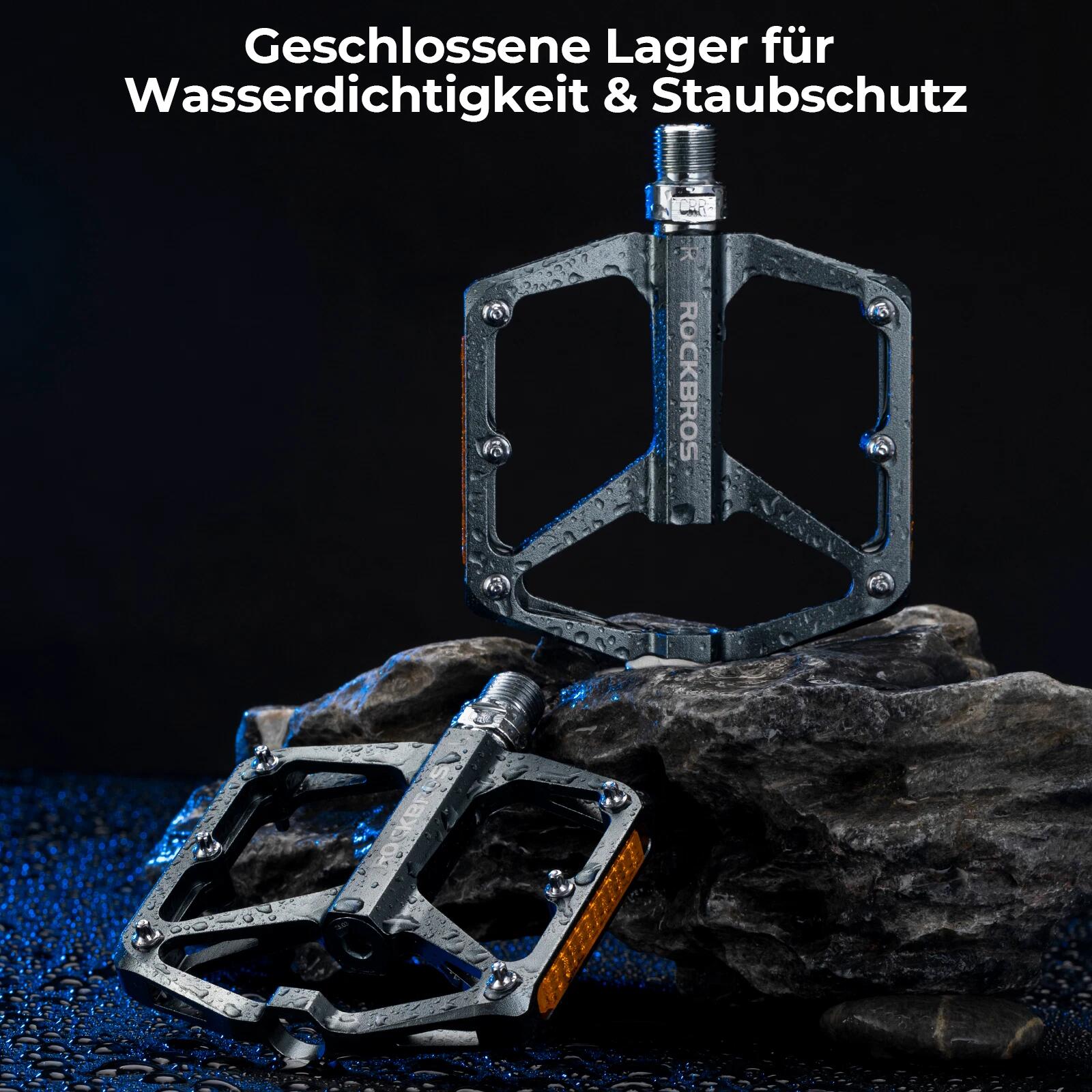 ROCKBROS Fahrradpedale aus Aluminium mit Reflektoren 4/7